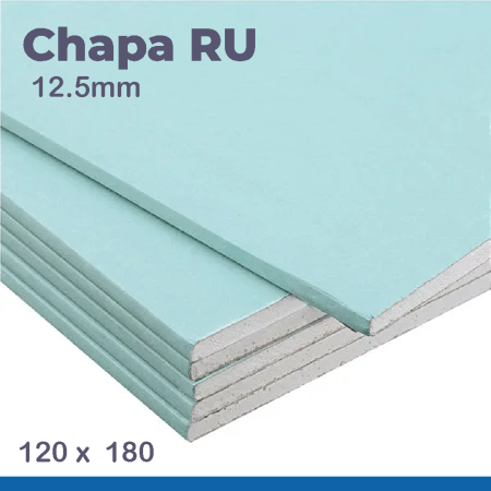 PLACA DE DRYWALL RU 12,5MM - 120 X 180 CM (1,44M²) - Nono do Gesso | Ideal para Banheiros, Cozinhas e Áreas de Serviço