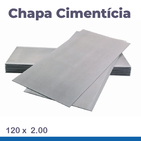 CHAPA CIMENTÍCIA 8MM - 120 X 200 CM (2,4M²) - Nono do Gesso | Resistência Extrema a Impacto, Água e Fogo para Áreas Externas e Úmidas