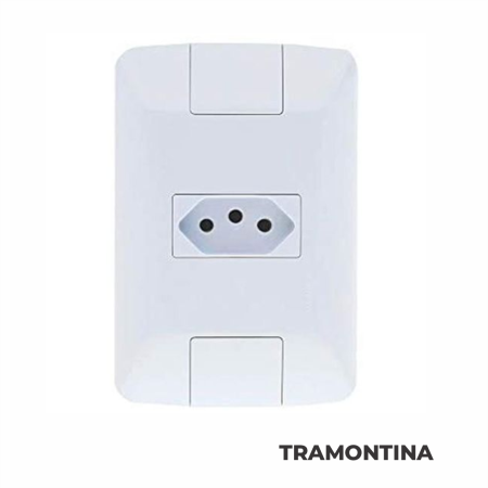 CONJUNTO TOMADA SIMPLES 20A (4x2) TRAMONTINA - Nono do Gesso | Ponto de Força Único para Aparelhos Potentes
