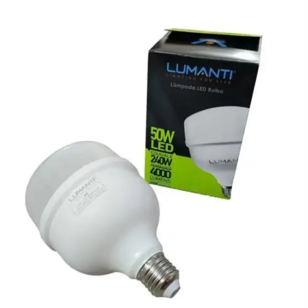LÂMPADA LED BULBO 50W BIVOLT (Substitui 240W) - 4000 LÚMENS - Nono do Gesso | Alta Iluminação para Drywall