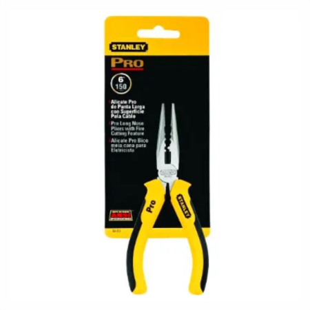 ALICATE BICO MEIA CANA (PONTA LONGA) STANLEY PRO 6" - Nono do Gesso | Precisão e Corte para Instalações Elétricas em Drywall