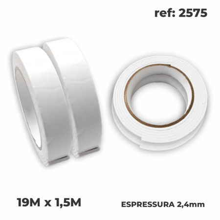 FITA DE VEDAÇÃO ACÚSTICA (19mm) - Nono do Gesso | Espuma Dupla-Face para Perfis Drywall