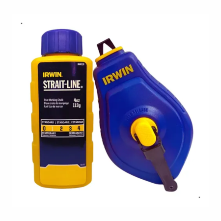 KIT LINHA DE GIZ (AZUL) IRWIN - Nono do Gesso | Carretel + Pó de Giz para Marcação Rápida de Obra