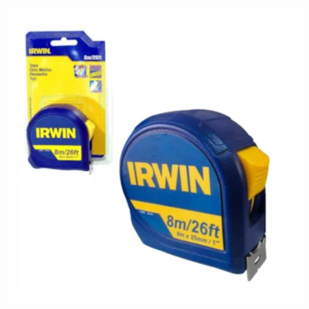 TRENA DE MEDIÇÃO 8 METROS x 25MM IRWIN - Nono do Gesso | Alta Durabilidade e Longo Alcance para Profissionais de Drywall