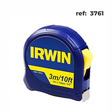 : TRENA DE MEDIÇÃO 3 METROS x 13MM IRWIN - Nono do Gesso | Compacta, Profissional e Ideal para Bancada e Pequenas Medições
