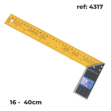 ESQUADRO FIXO DE PRECISÃO (16" / 40CM) - Nono do Gesso | Aço Temperado para Marcação de Grandes Placas