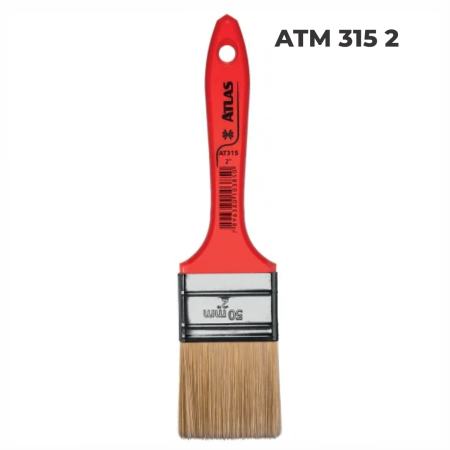 PINCEL PROFISSIONAL ATLAS 2" (ATM 315) - Nono do Gesso | Ideal para Recortes e Acabamento em Gesso e Drywall