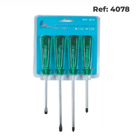 KIT 4 CHAVES LOTUS PLUS (REF. 4078) - Nono do Gesso | Haste Cromo Vanádio para Eletricidade e Montagem